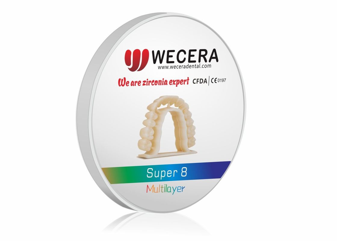 8 Layers Multi Layer Zirconia Disc Compatible with Various CAD CAM Systems Providing Consistent Performance and Longevity