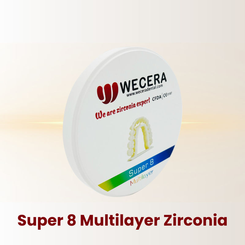 Smooth Surface Dental Zirconia Block Providing Flexual Strength 700Mpa to 1200Mpa Perfect for Dental Crowns Bridges and Implants